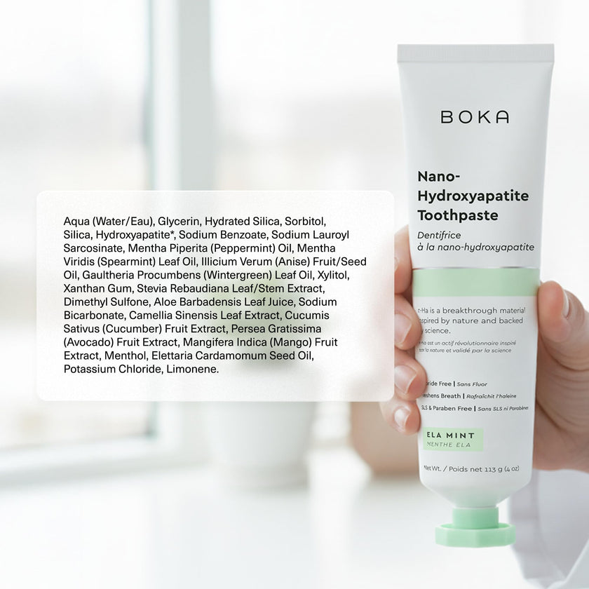 Boka Fluoride Free Toothpaste, Nano Hydroxyapatite Toothpaste, Appropriate for Sensitive Teeth - for Adult Oral Care - Ela Mint Flavor, 1.3 Fl Oz 2Pk US Manufactured 🍁 All In One Marketplace Canada