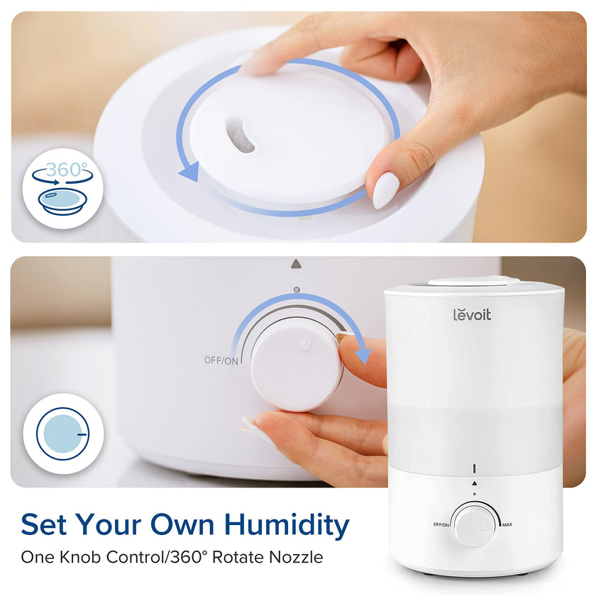 Levoit Humidifiers for Bedroom Large Room, 3L Top Fill, Oil Diffuser, White 🍁 All In One Marketplace Canada