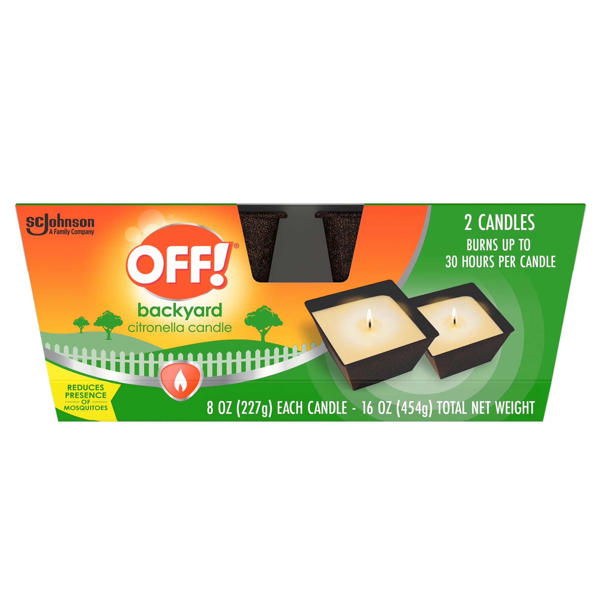 Off! Backyard Citronella Scented Candle, Ambiance Enhancing Centerpiece, Burns for up to 25 Hours, 16 oz (Pack of 2) 🍁 All In One Marketplace Canada