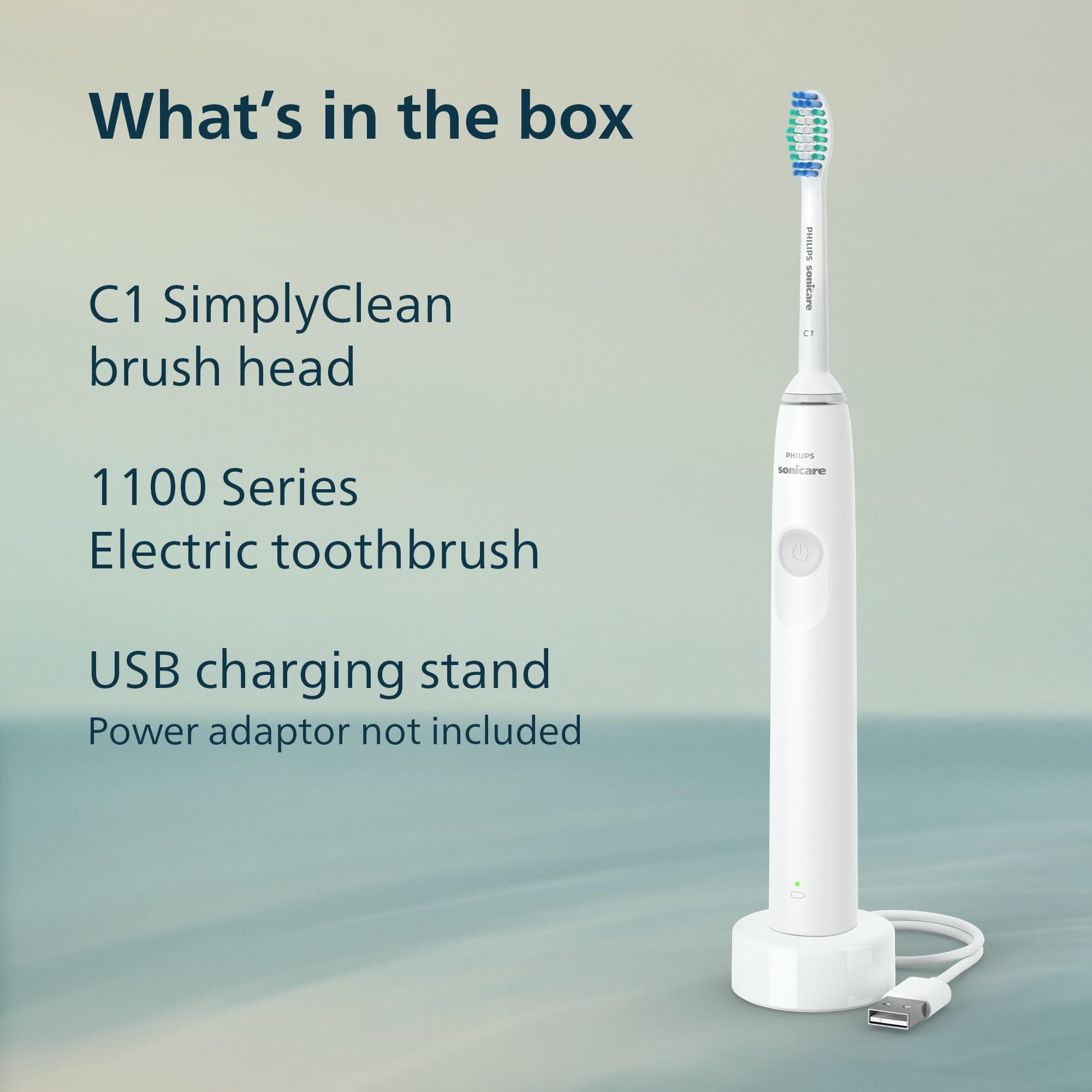 Philips Sonicare 1100 Rechargeable Electric Toothbrush, 1 Brush Head, White 🍁 All In One Marketplace Canada