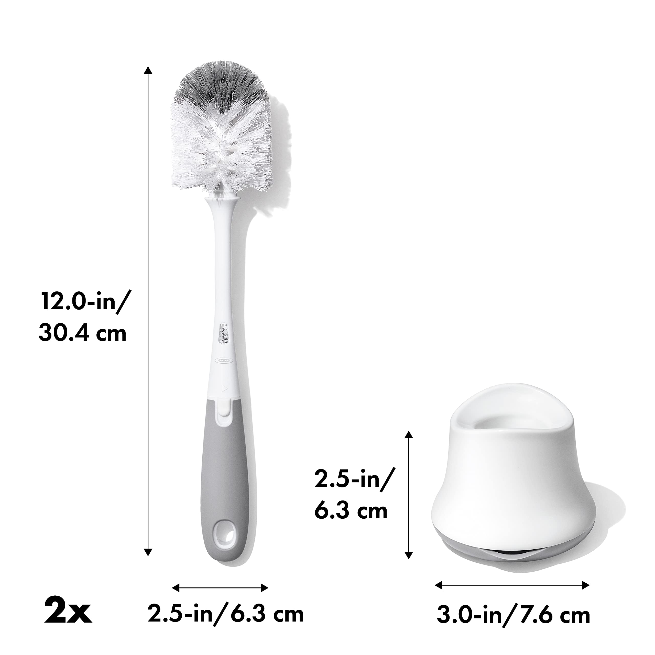 OXO Tot Bottle Brush with Nipple Cleaner and Stand – Gray, 2-Pack 🍁 All In One Marketplace Canada