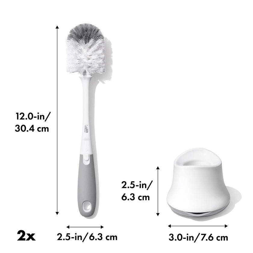 OXO Tot Bottle Brush with Nipple Cleaner and Stand – Gray, 2-Pack 🍁 All In One Marketplace Canada