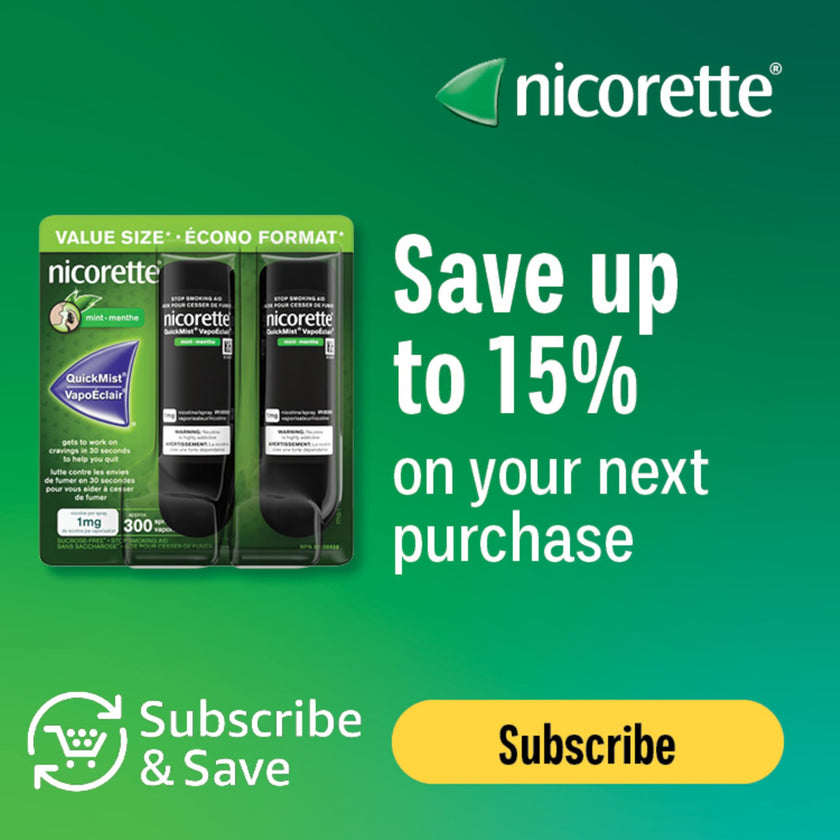 Nicorette QuickMist Nicotine Mouth Spray 1mg, Mint – NRT, 2 x 150 Sprays 🍁 All In One Marketplace Canada
