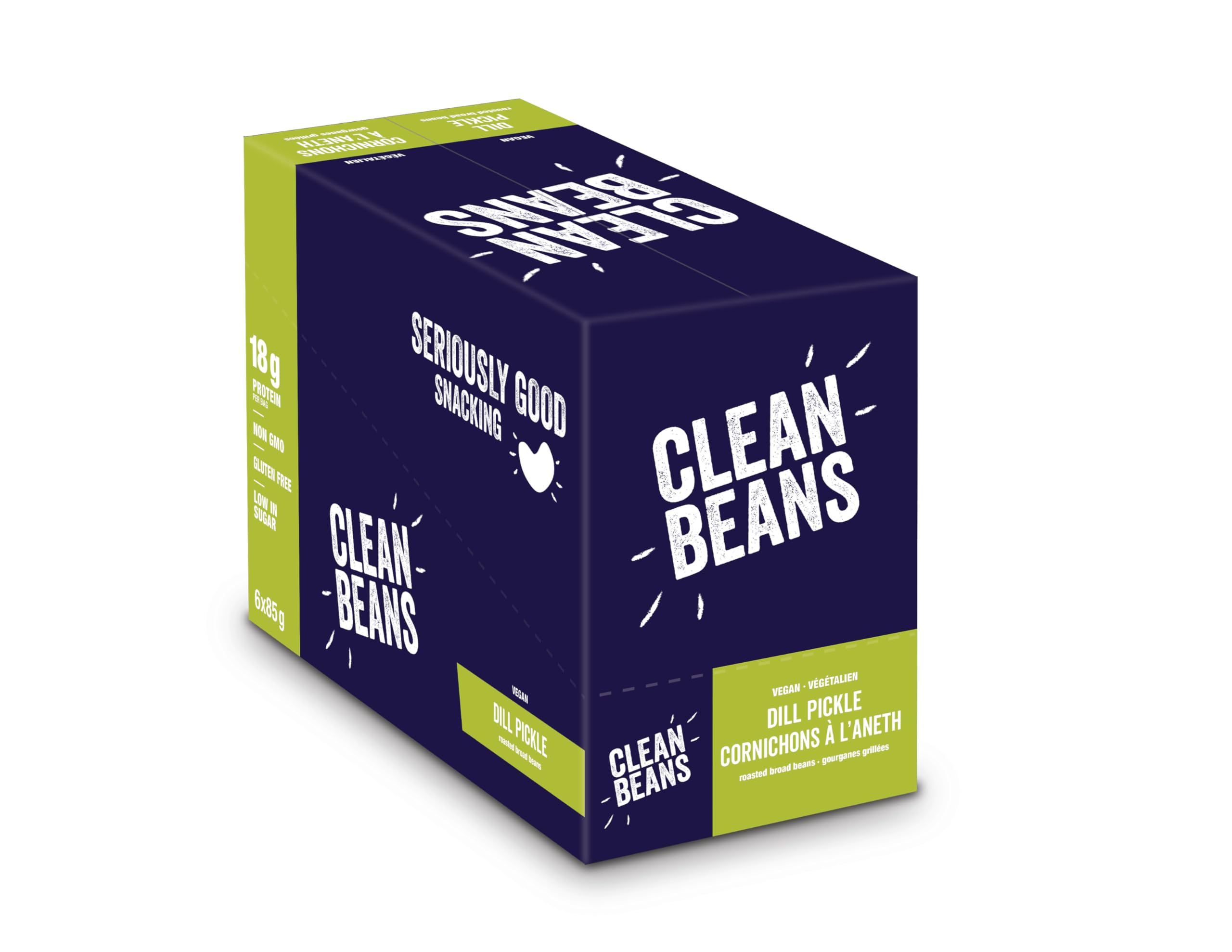 NutraPhase Clean Beans, High Protein, Low Sugar, Gluten Free, Vegan, Non-Gmo, Unmatched Taste, Roasted Broad Bean Snacks, Dill Pickle 🍁 All In One Marketplace Canada