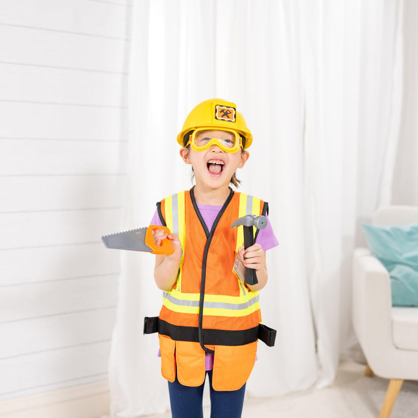 Melissa & Doug Construction Costume, Pretend Play Dress Up Set (6-Pc) Tools, Vest & Accessories, Role Play Toys for Kids 3+ 🍁 All In One Marketplace Canada