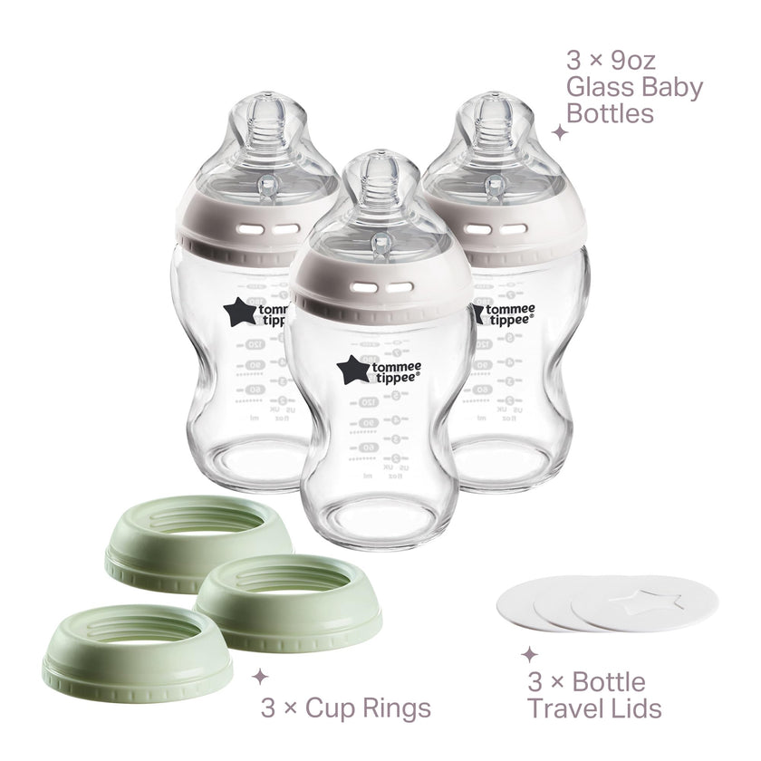 Tommee Tippee Natural Start Glass Baby Bottles, 0m+, 9oz/260ml 🍁 All In One Marketplace Canada