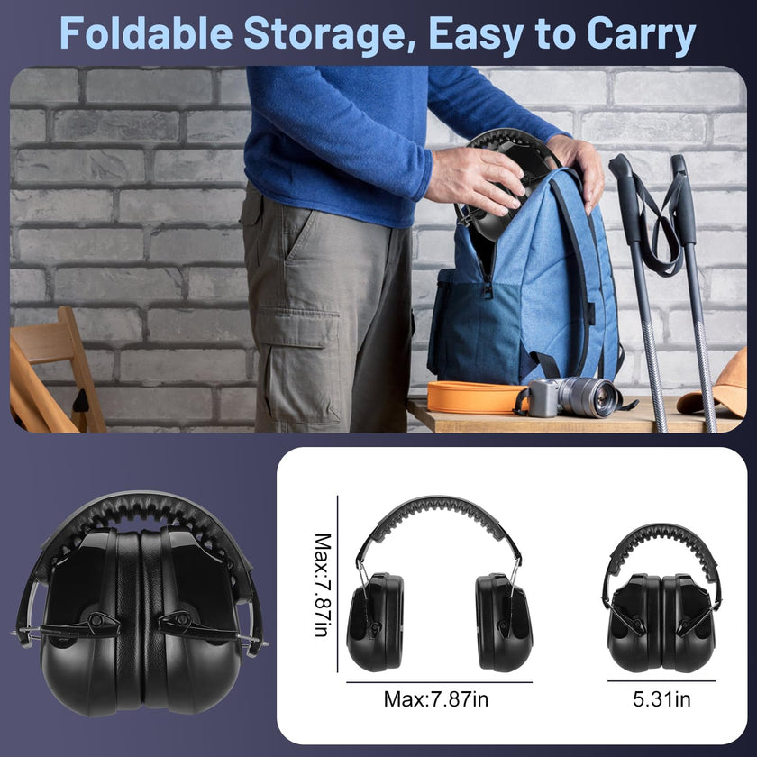 Floriogra 2 Pack Ear Protection Ear Muffs Noise Reduction, SNR 35dB Hearing Protection Earmuffs, Noise Cancelling Ear Muffs, Noise Cancelling Headphones for Autism,for Shooting, Mowing, Hunting 🍁 All In One Marketplace Canada