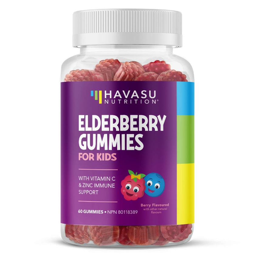 Elderberry Gummies Kids for Cold and Flu Relief | Immune Booster for Kids | Sambucol Black Elderberry Syrup Gummy with Zinc and Vitamin C | Cough, Fever & Sore Throat Support with Antioxidants | 60ct 🍁 All In One Marketplace Canada