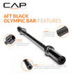 CAP Barbell 6 ft Olympic 2-Inch Solid Barbell | Black 🍁 All In One Marketplace Canada