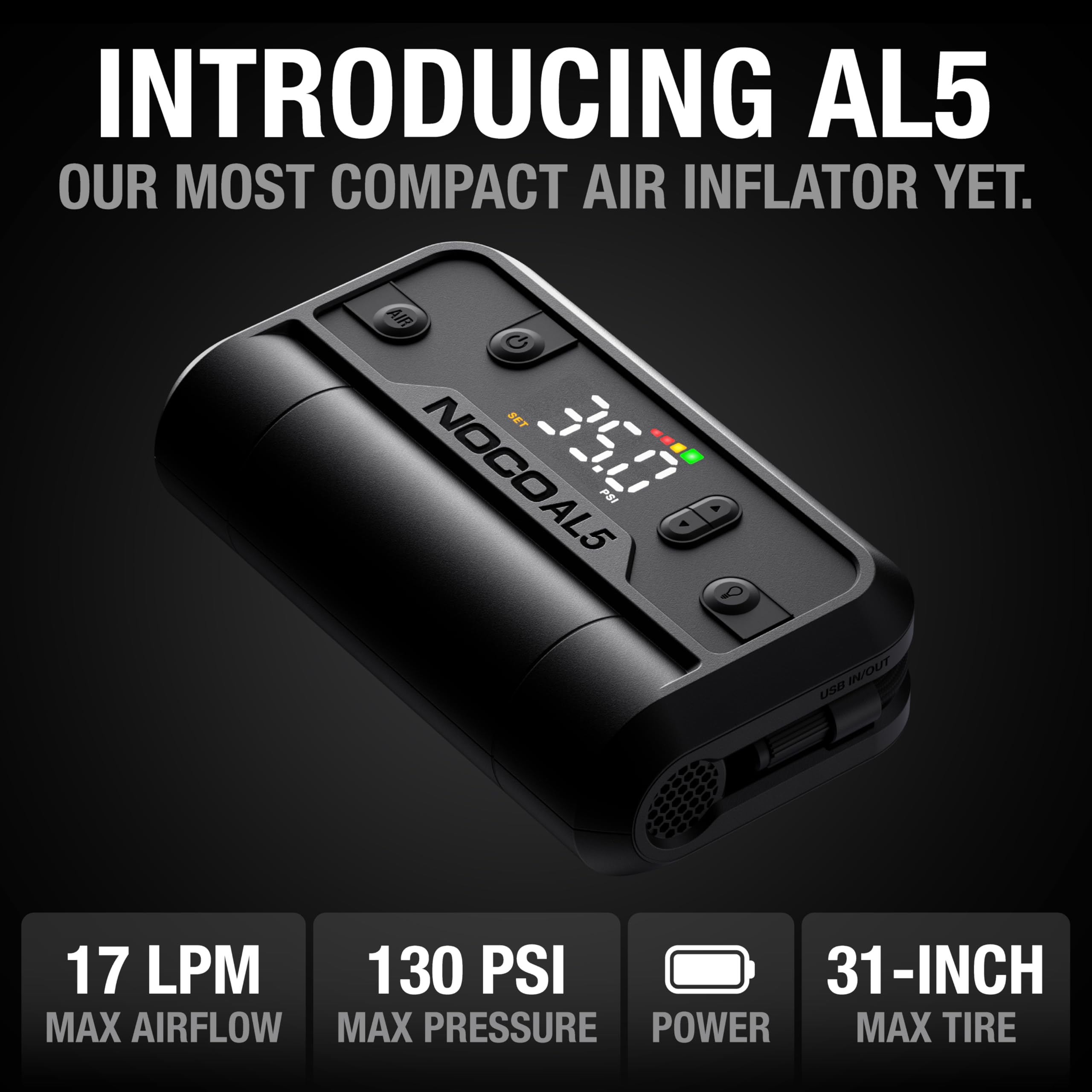 NOCO Air AL5 17 LPM 12V Cordless Tire Inflator & Portable Air Compressor 🍁 All In One Marketplace Canada