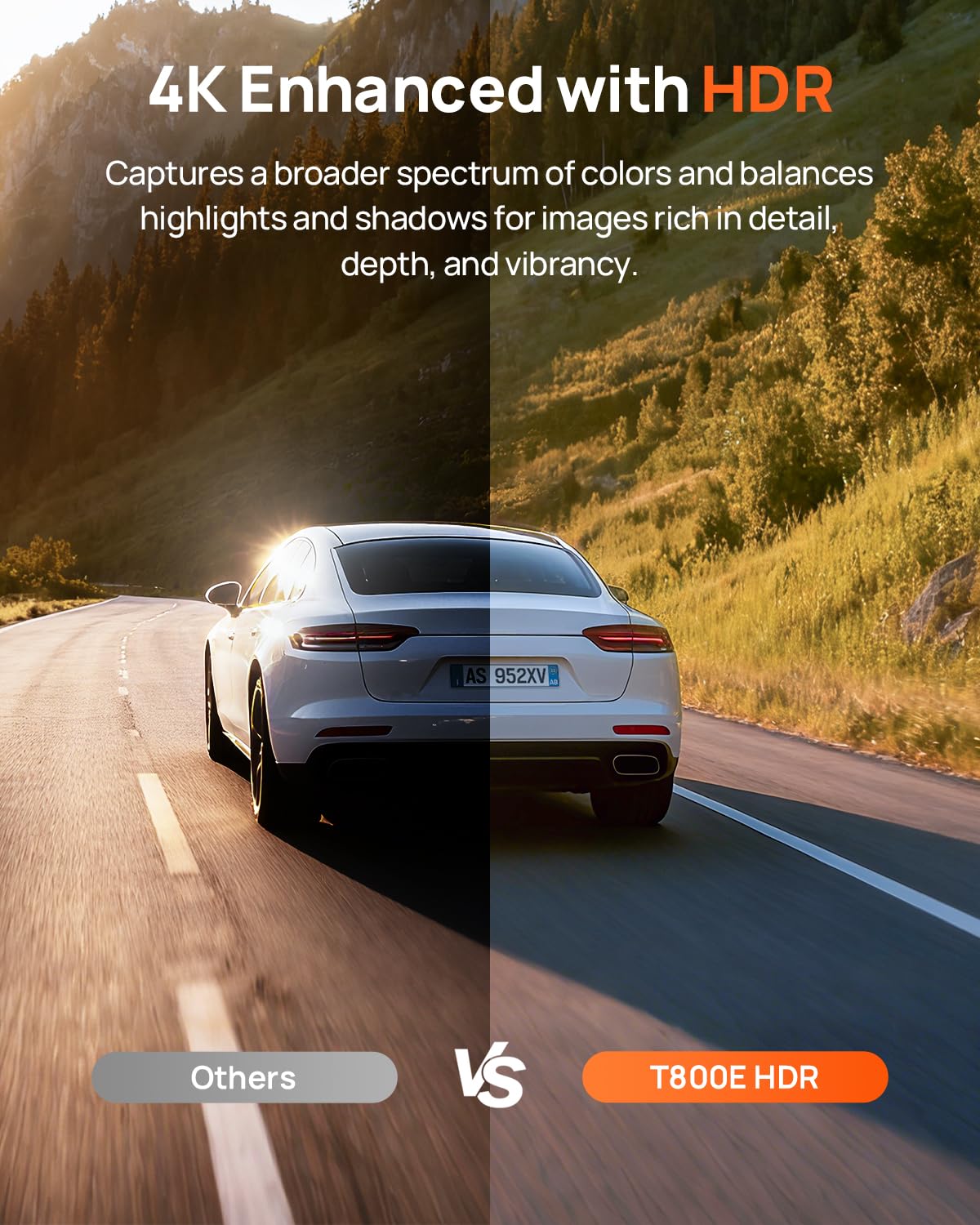 70mai 4K Dash Cam Front and Rear Inside, 3 Channel Car Dash Camera for Cars, Dashcam with GPS, Wi-Fi 6, Voice Control, Parking Monitor, Night Vision, Loop Recording, 64GB SD Card Included (T800E) 🍁 All In One Marketplace Canada