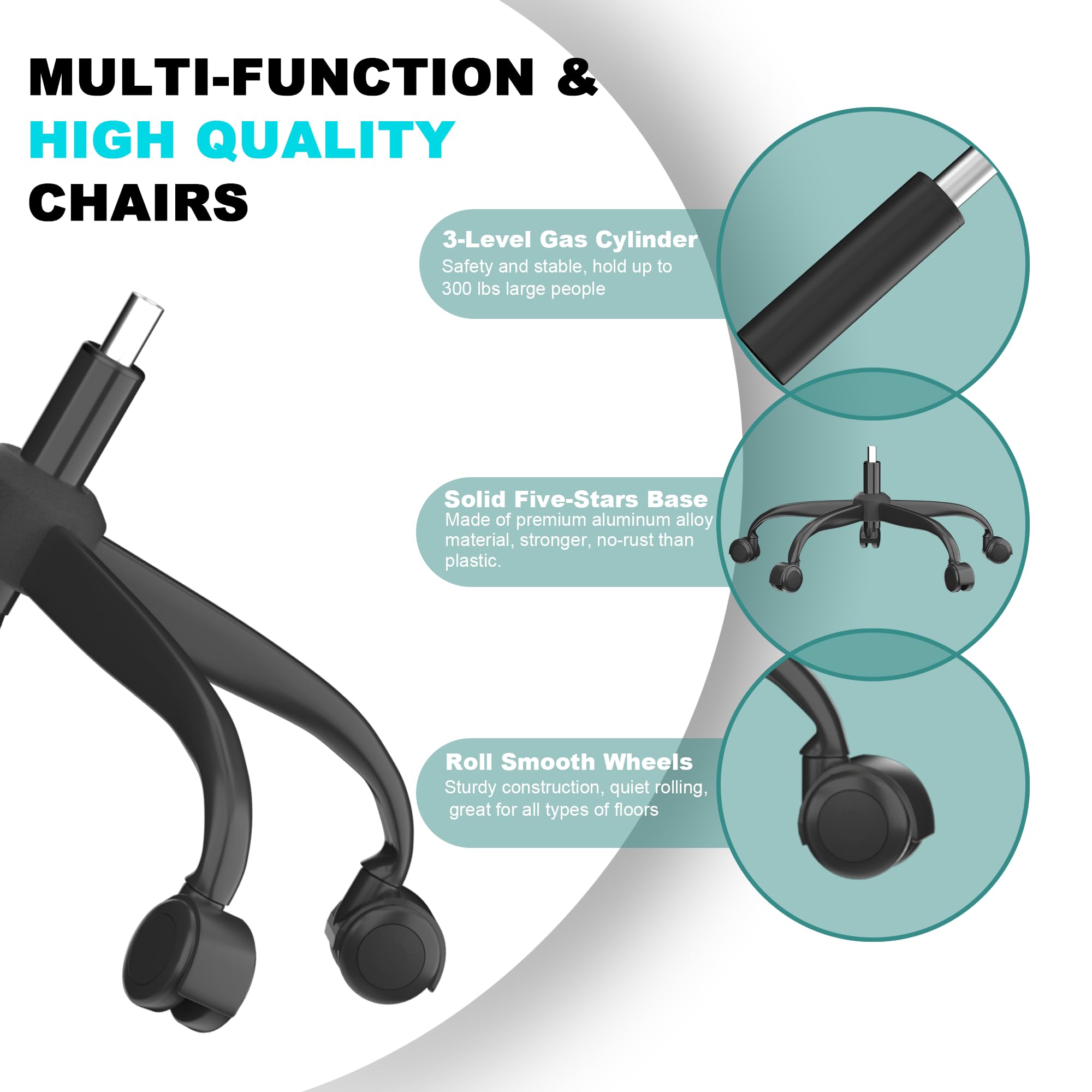 Mimoglad Office Chair, Comfy Desk Chair - High Back Ergonomic Computer Chair with Adjustable Lumbar Support & Headrest, Flip-up Armrests for Guitar Playing (Black(Black Frame)) 🍁 All In One Marketplace Canada