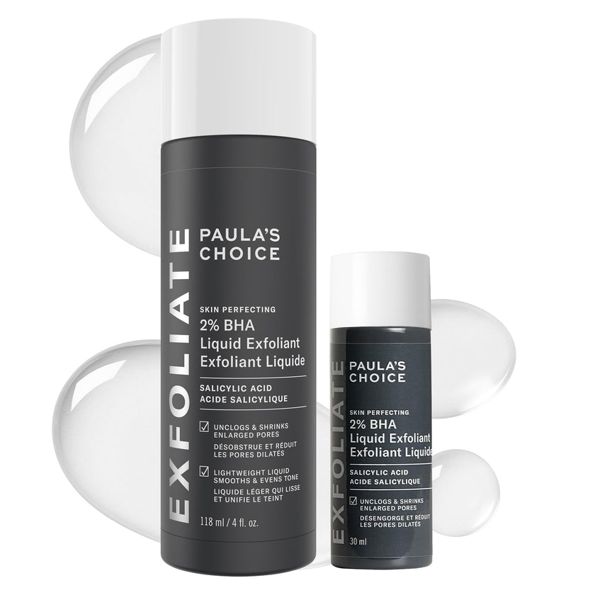 Paula's Choice SKIN PERFECTING 2% BHA Liquid Salicylic Acid Exfoliant Duo, Gentle Exfoliator for Enlarged Pores, Wrinkles & Fine Lines, Includes 1 Full Size Bottle & 1 Travel Size Bottle 🍁 All In One Marketplace Canada