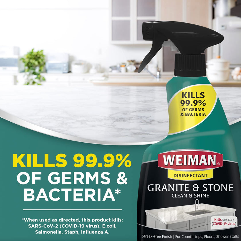 Weiman Granite Cleaner and Polish - 12 Fluid Ounce - Enhances Natural Color in Granite, Quartz, Marble, Soap Stone and More 🍁 All In One Marketplace Canada
