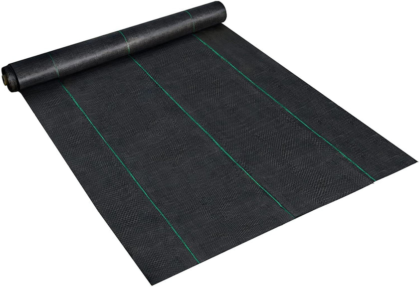 VEVOR 6.5FTx300FT Premium Weed Barrier Fabric Heavy Duty 3OZ, Woven Weed Control Fabric, High Permeability Good for Flower Bed, Geotextile Fabric for Underlayment, Polyethylene Ground Cover 🍁 All In One Marketplace Canada
