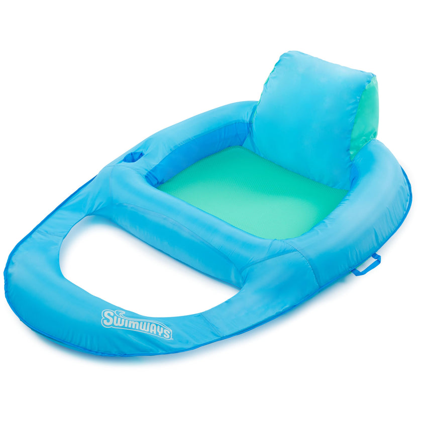 SwimWays Spring Float Premium Recliner Pool Lounger, Inflatable Pool Floats Adult with Fast Inflation for Ages 15 & Up, Sky Blue 🍁 All In One Marketplace Canada