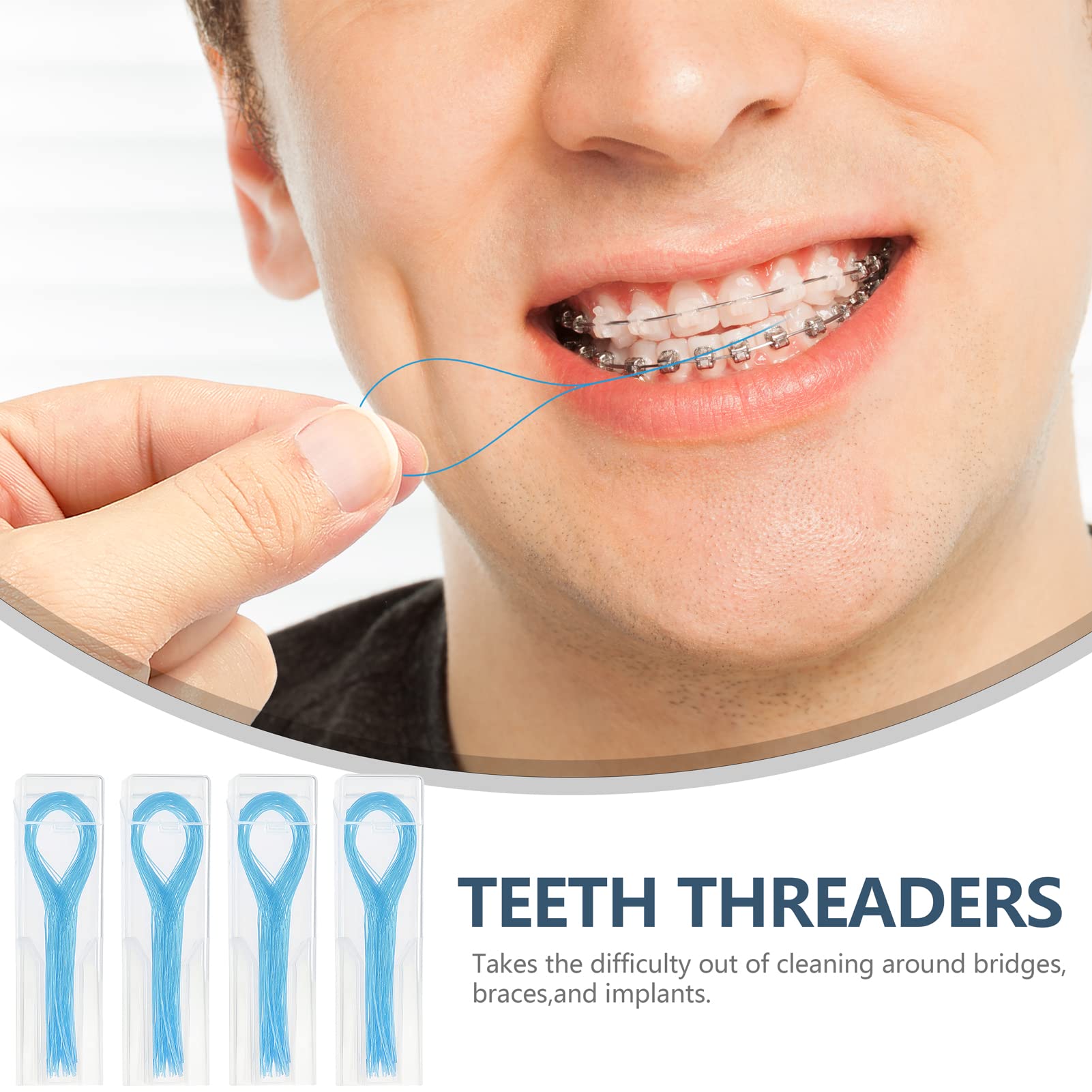 Floss Threaders, Deep Clean Dental Floss Threader for Braces, Bridges, and Implants, Blue 🍁 All In One Marketplace Canada