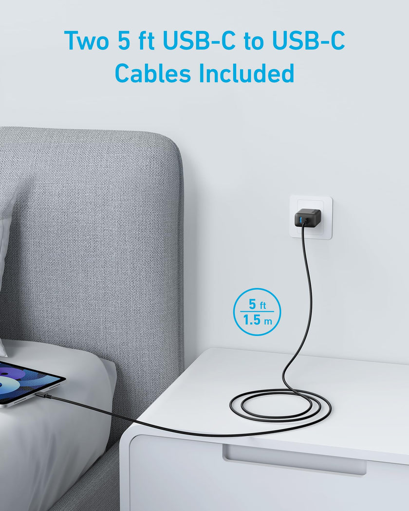 Anker iPhone 17/16 Charger, 2-Pack 20W Fast USB C Charger Block, for iPhone 17/16/16 Pro Max/15 Series/iPad Pro and More (2 Pack & 2 Cable)(Black) 🍁 All In One Marketplace Canada