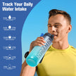 Sahara Sailor Water Bottle, 32oz Motivational Sports Water Bottle with Time Marker - Times to Drink - Tritan, BPA Free, Wide Mouth Leakproof, Fast Flow Technology with Clean Brush (1 Bottle) 🍁 All In One Marketplace Canada