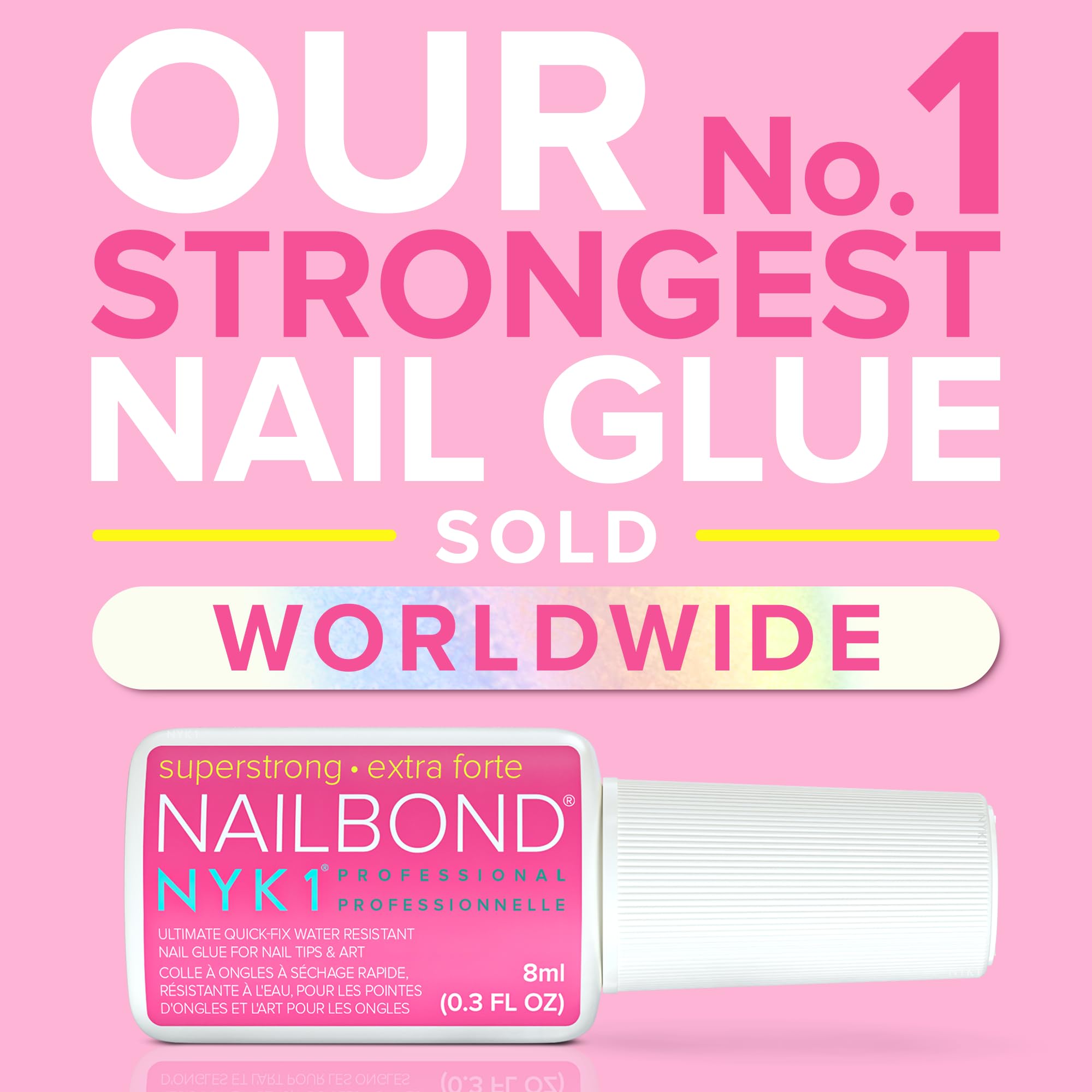 NYK1 Super Strong Nail Glue For Press On Nails, Nail Tips And Acrylic Nails (8ml) Nail Bond Brush On Nail Glue For Acrylics Glue On Nails And Fake Nails With Glue Brush for Stick On Nails Tips 🍁 All In One Marketplace Canada