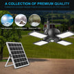 Solar Pendant Light Outdoor Indoor Solar Powered Motion Sensor Shed Light,144LED 1200LM Daytime Work Light with 5 Lighting Modes Remote Control 4 Heads Light for Garage Gazebo Barn 🍁 All In One Marketplace Canada