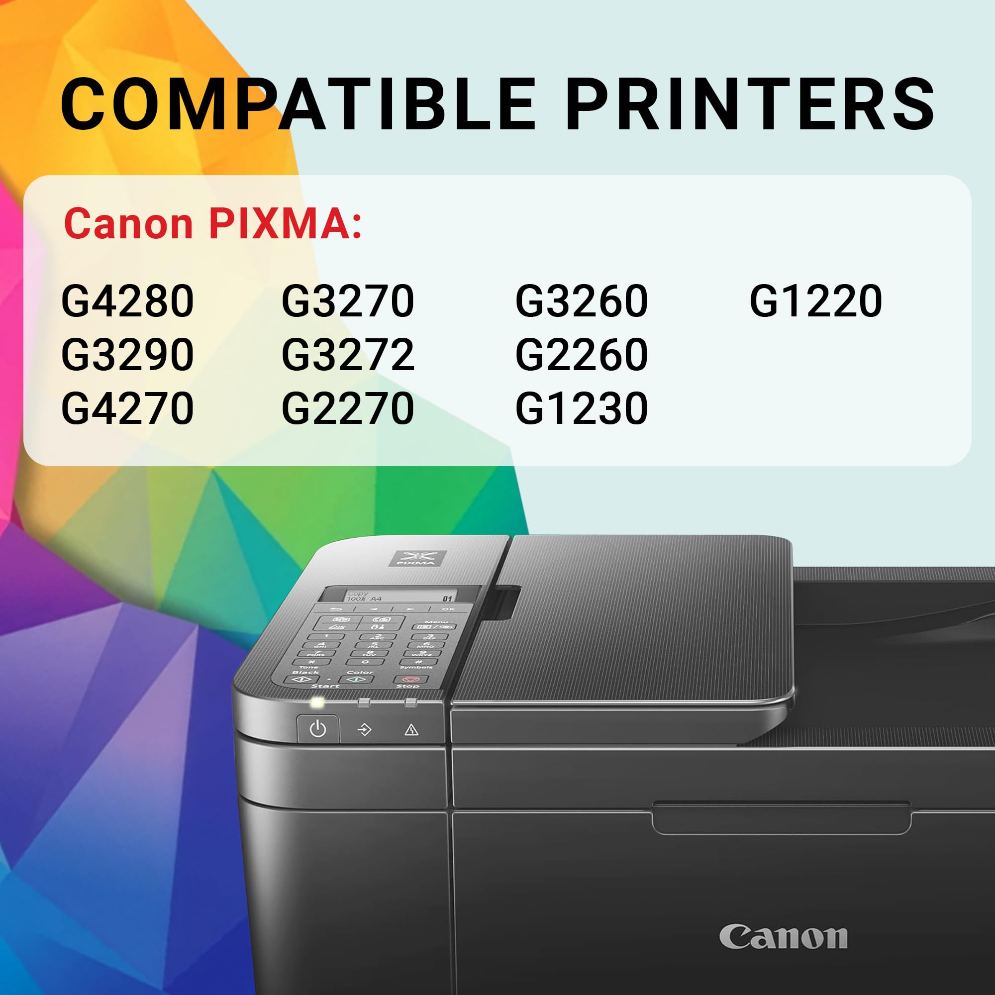 Canon Genuine Ink Cartridges GI-21 Series (Black, Cyan, Magenta & Yellow), Value Pack (4-Count) with PP-301 4