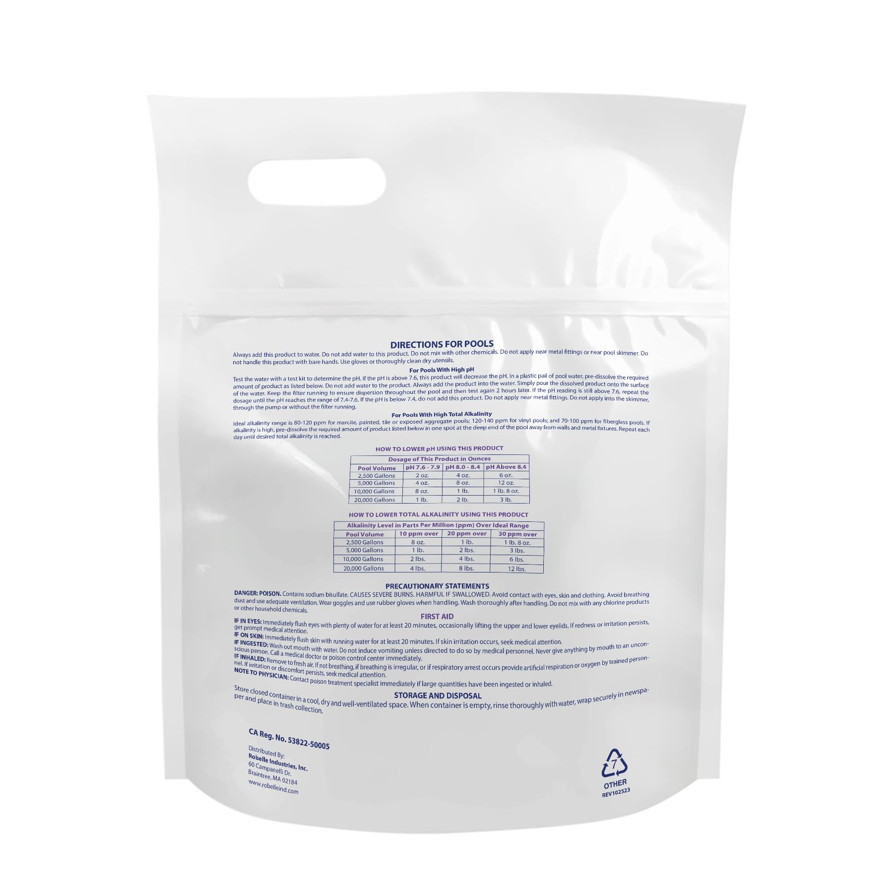 Robelle 6-Pounds Premium pH Down for Pools, Concentrated Sodium Bisulfate, Made in USA 🍁 All In One Marketplace Canada