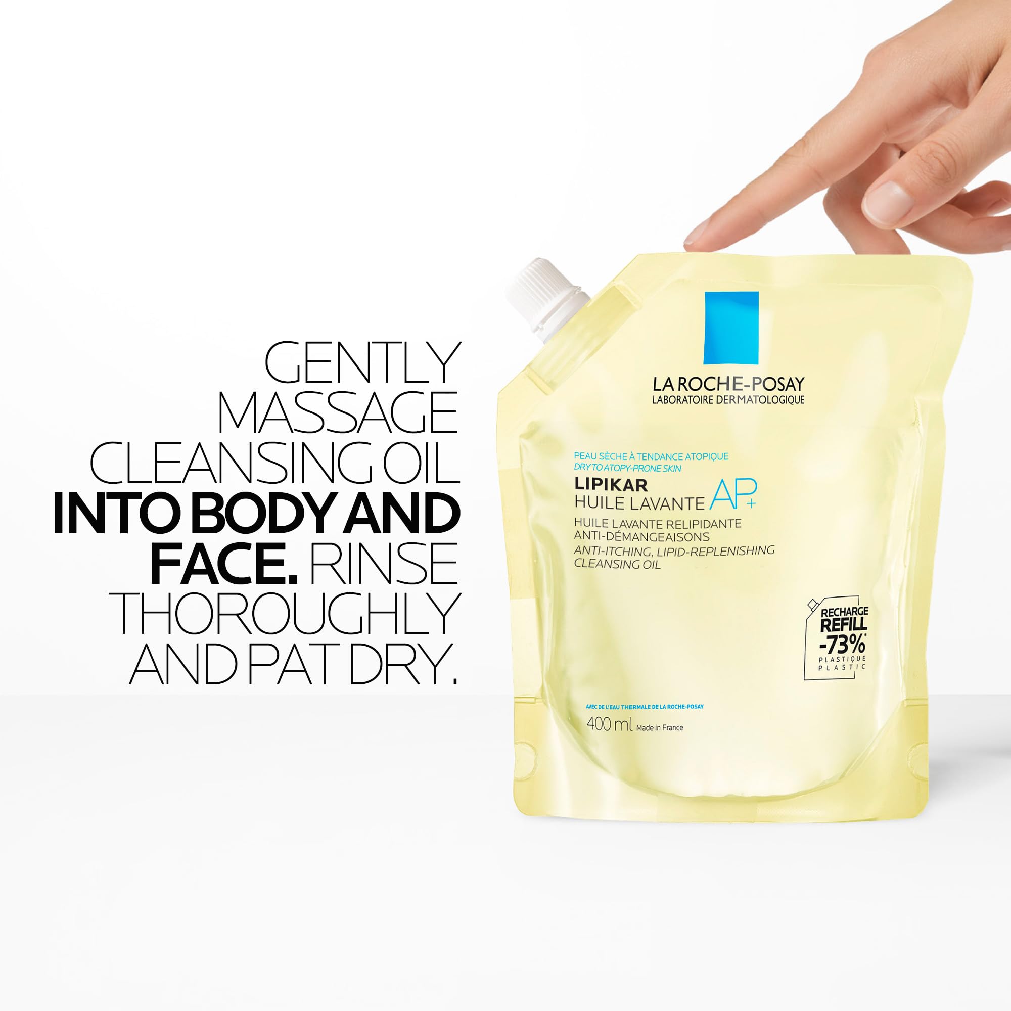 La Roche Posay Cleansing Body Oil Refill, Lipikar Oil AP+ Soap-Free Face & Body Shower Oil for Very Dry, Sensitive Skin with Shea Butter & Niacinamide, Alcohol Free, Hypoallergenic Fragrance, 400mL 🍁 All In One Marketplace Canada