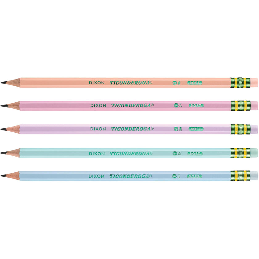 Ticonderoga Wood-Cased Pencils Master Pack, Pre-Sharpened, #2 HB Soft, Pastel Colors, 150 Count 🍁 All In One Marketplace Canada