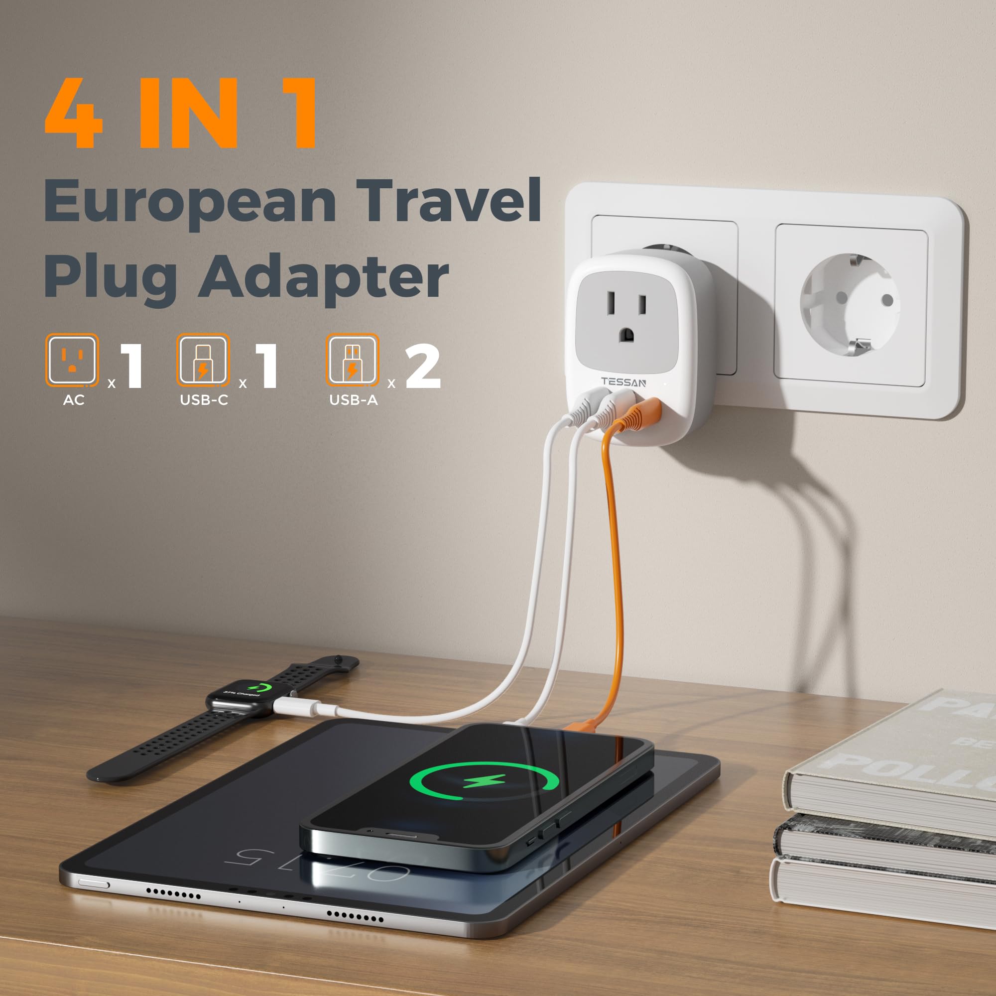 TESSAN Canada to European Travel Adapter 2 Pack, Plug Adaptor 🍁 All In One Marketplace Canada