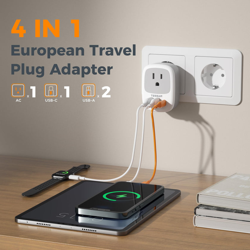 TESSAN Canada to European Travel Adapter 2 Pack, Plug Adaptor 🍁 All In One Marketplace Canada