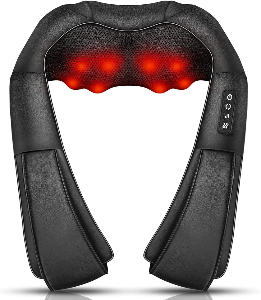 Neck Massager with Heat, Shiatsu Back Neck and Shoulder Massager, Electric Deep Tissue 4D Kneading Massage, Use at Home, Office, Car- Best Gifts for Women Men 🍁 All In One Marketplace Canada