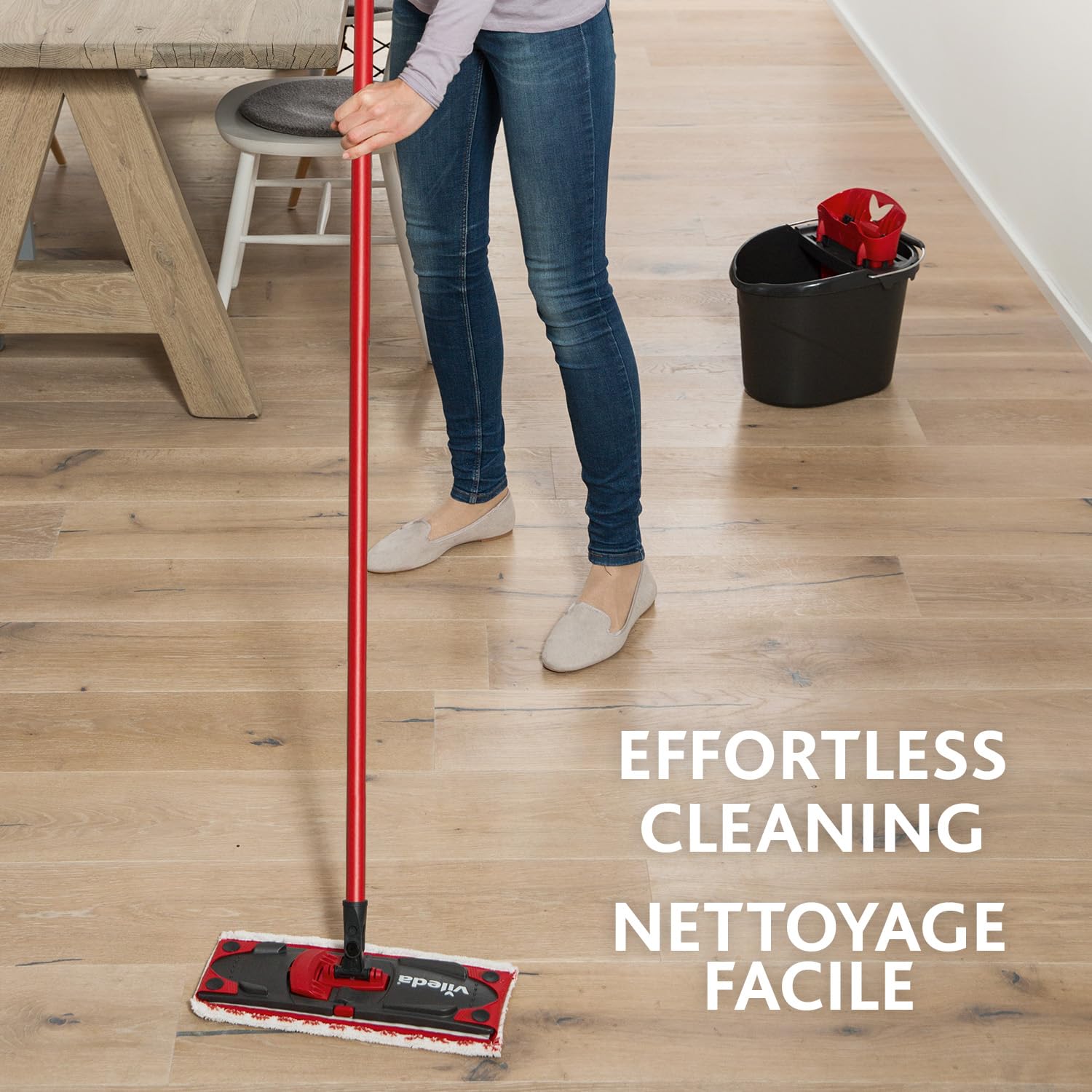 Vileda Ultramax Flat Mop and Bucket Set with 1 Extra Refill | Multi-Piece Handle | Perfect Mop for Walls and Ceilings | Machine-Washable Mop Head 🍁 All In One Marketplace Canada