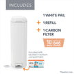 Diaper Genie Platinum Diaper Pail, White - Made in Durable Stainless Steel and Includes 1 Easy Roll Refill with 18 Bags 🍁 All In One Marketplace Canada