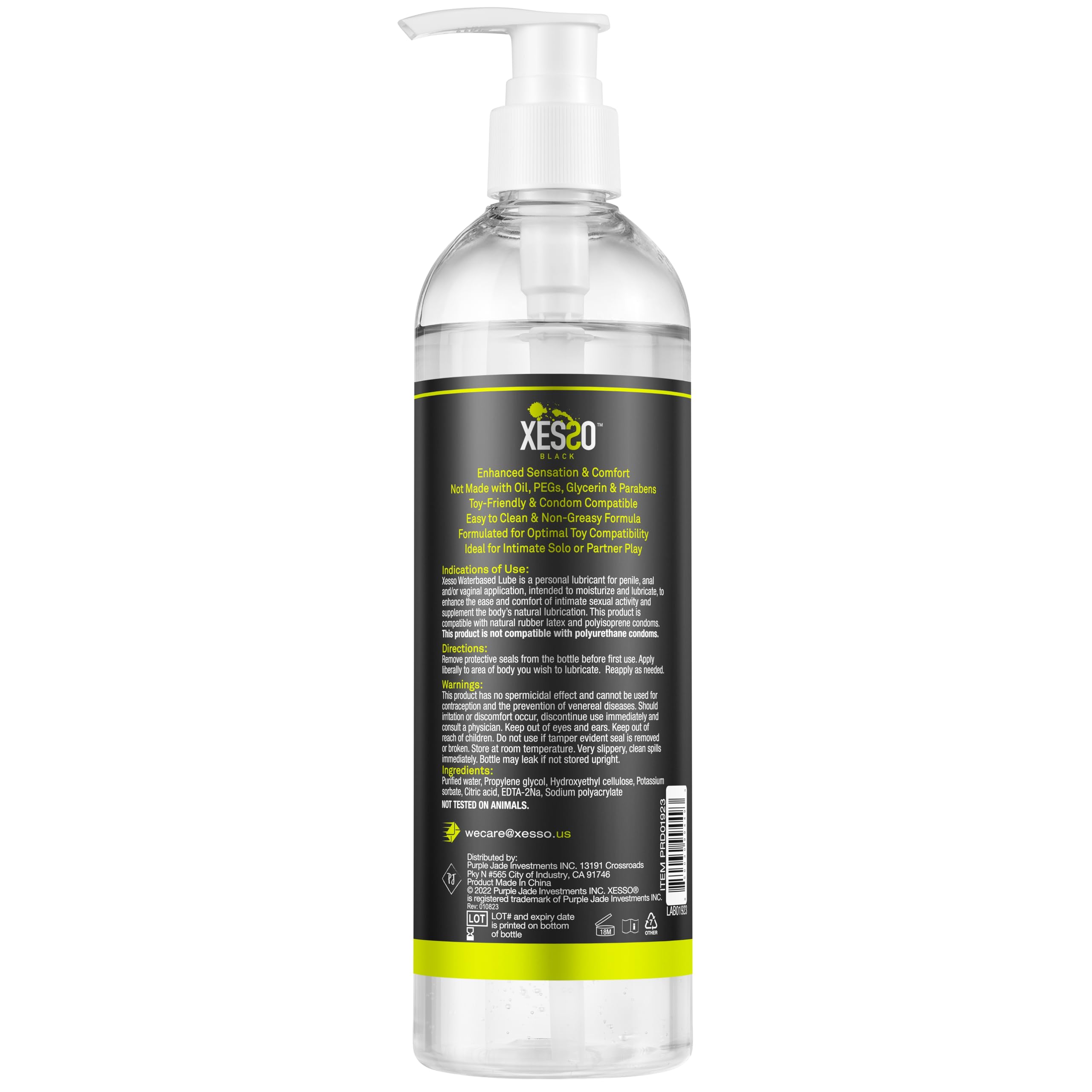 XESSO Water-Based Toy Lube, 354mL, Toy-Safe Personal Lubricant, All-Natural Without Glycerin & Parabens, Non-Staining, Slippery Massage Gel for Women, Men, Couples. Discreet Packaging 🍁 All In One Marketplace Canada