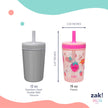 Zak Designs Toddler Cups for Travel or at Home, 15oz 2-Pack Durable Plastic Sippy Cups with Leak-Proof Design is Perfect for Kids (Sweet Berry, Lemon Zest) 🍁 All In One Marketplace Canada