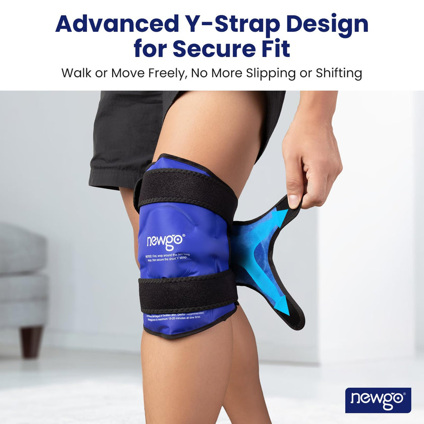 NEWGO Ice Pack for Knee Replacement Surgery, Reusable Gel Cold Pack Knee Ice Pack Wrap Around Entire Knee for Knee Injuries, Knee Ice Wrap for Pain Relief, Swelling, Bruises 🍁 All In One Marketplace Canada