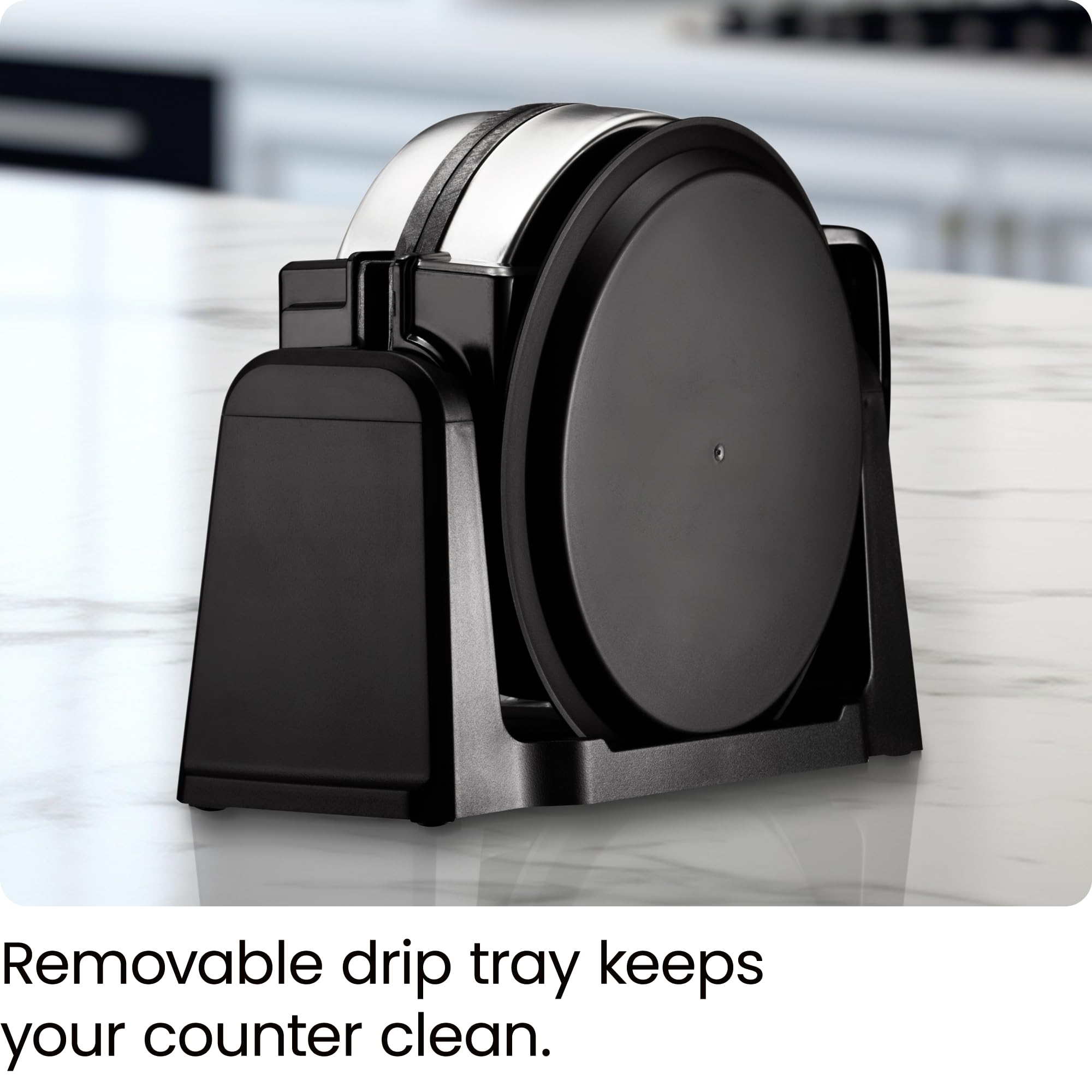 Chefman Rotating Belgian Waffle Maker, 180° Flip Iron w/ Non-Stick Plates, Adjustable Timer, Locking Lid, & Drip Plate, Space Saving Storage, Mess-Free Breakfast, Stainless Steel/Black 🍁 All In One Marketplace Canada