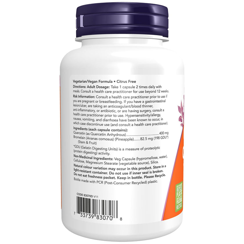 NOW Supplements, Quercetin with Bromelain, Balanced Immune System, 120 Veg Capsules 🍁 All In One Marketplace Canada