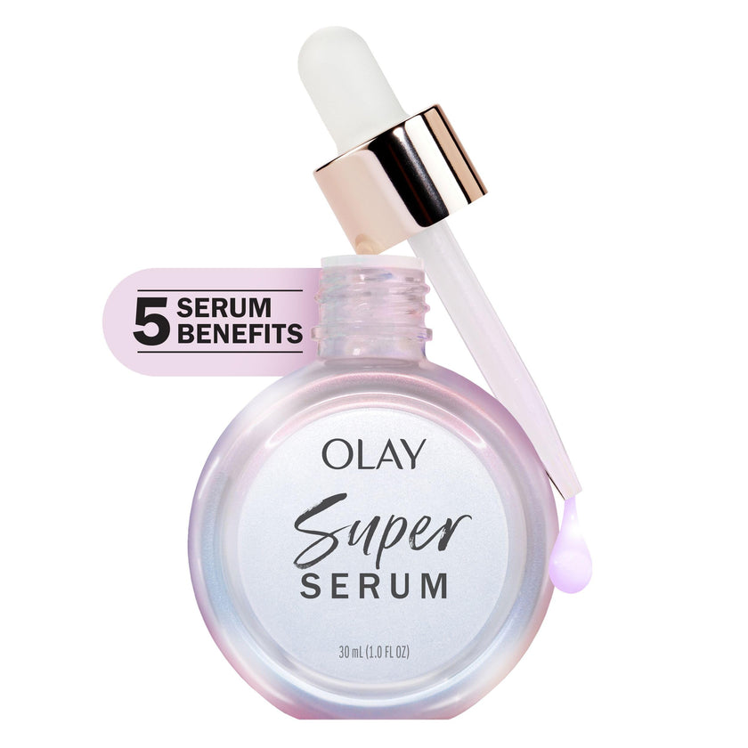 Olay Super Serum - Niacinamide, Vitamin C & E, Collagen Peptide, AHA - 5-in-1 Skin Care Benefits for Face - Healthy Glow, Brightening, Hydrating, Smoothing, Firming, Evens Tone, Anti-Aging, 30 mL 🍁 All In One Marketplace Canada