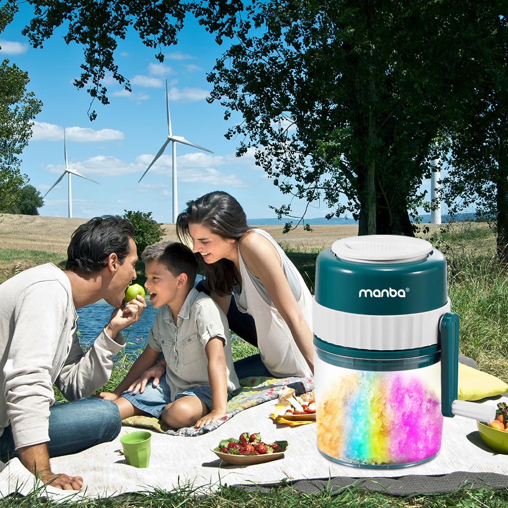 MANBA Ice Shaver and Snow Cone Machine - Premium Portable Ice Crusher and Shaved Ice Machine with Free Ice Cube Trays - BPA Free 🍁 All In One Marketplace Canada