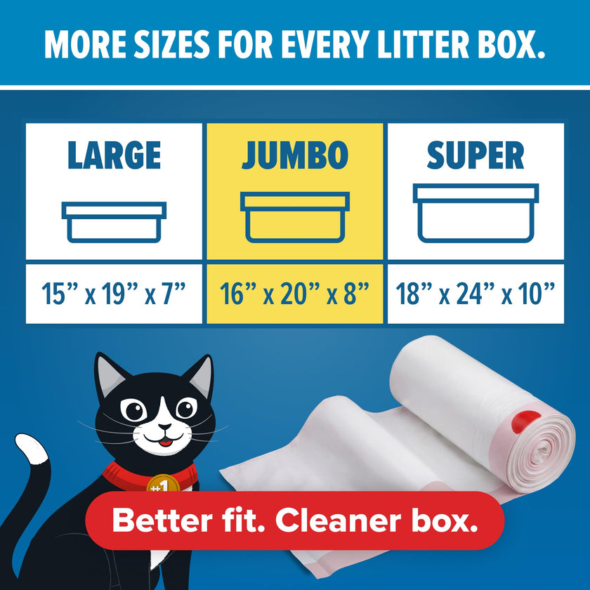 Jonny Cat Litter Box Liners: Heavy Duty - Tear & Leak Resistant - Drawstring Close - Jumbo, 15 Count 🍁 All In One Marketplace Canada