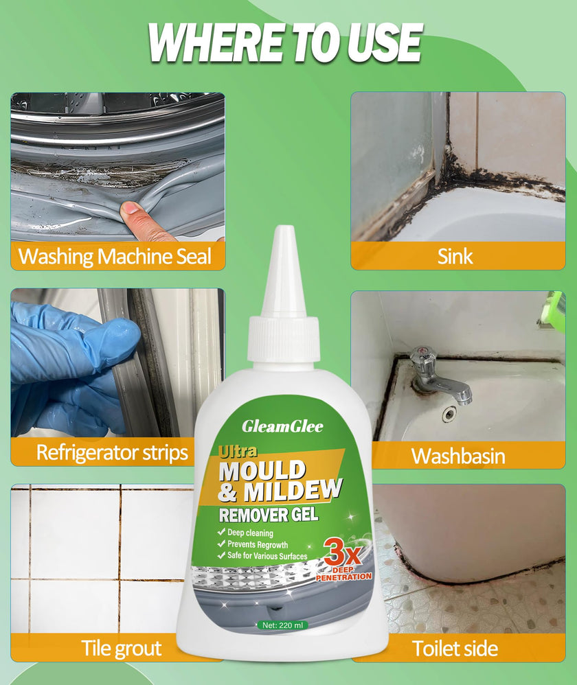 Mould Remover Gel, Powerful Mould Mildew Remover for Washing Machine, Top Load, Front Load, Tub Seal, Grout, Bathroom, Shower, Tiles, Refrigerator Strips, Kitchen Cleaner - 8 fl.oz 🍁 All In One Marketplace Canada