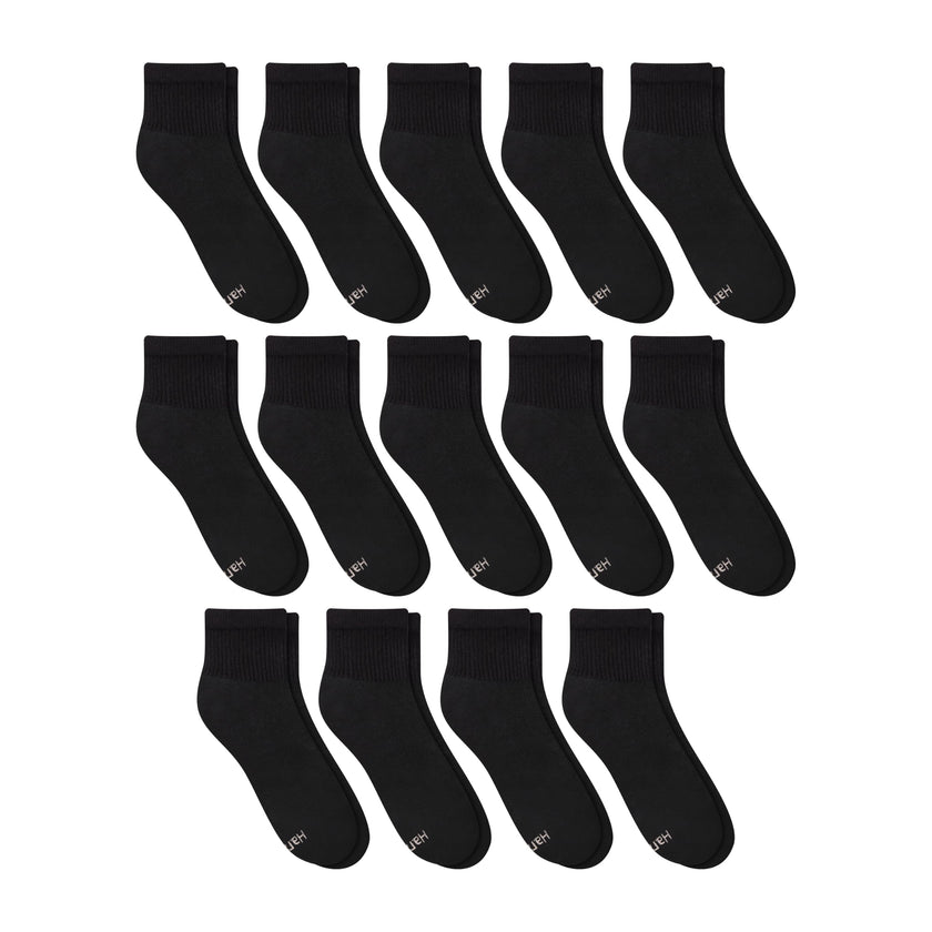 Hanes Womens Value Pack, Ankle Soft Moisture-wicking Socks, Available In 10 And 14-packs, Black - 14 Pack, 5-9 US 🍁 All In One Marketplace Canada