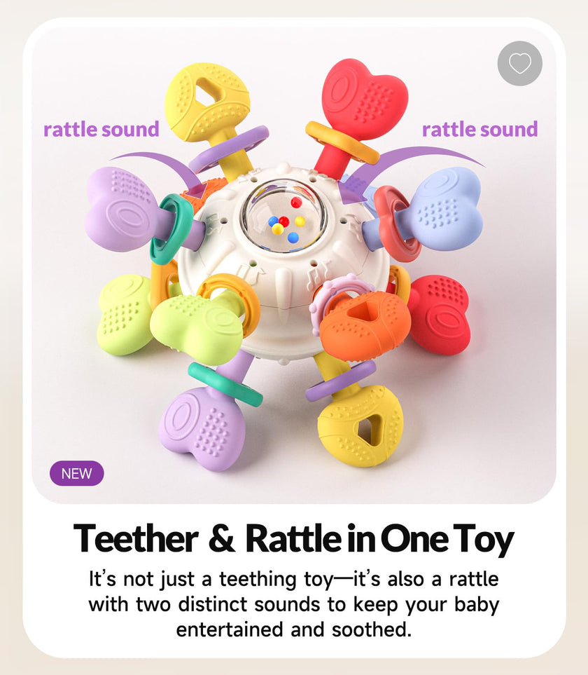 Infinno Baby Teething Toy with Rattle Spinner, BPA-Free Silicone for Baby 🍁 All In One Marketplace Canada
