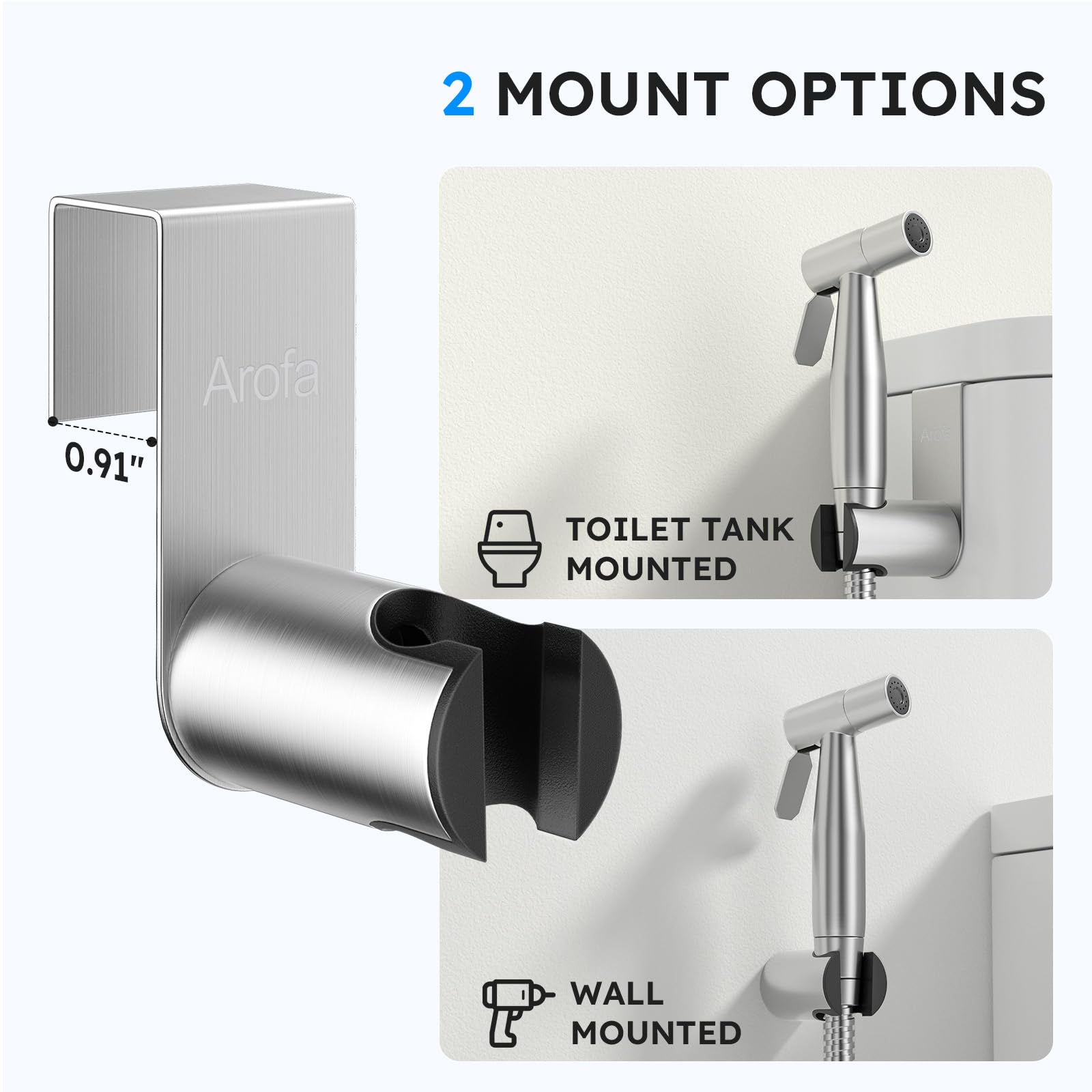 Arofa Handheld Bidet Sprayer for Toilet-Adjustable Water Pressure Control with Bidet Hose for Feminine Wash, Stainless Steel Brushed Nickel Cloth Diaper Bidet Toilet Sprayer for Baby Wash 🍁 All In One Marketplace Canada