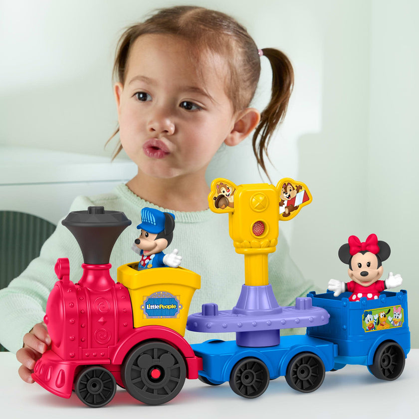 Fisher-Price Little People Toddler Toy Disney Jr Mickey & Minnie Musical Train with 2 Figures for Pretend Play Kids Ages 18+ Months 🍁 All In One Marketplace Canada