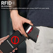VATAN Wallet for Men Slim RFID Blocking Leather Credit Card Holder Wallet for 15 Cards, Bifold Minimalist Thin Wallet with 2 ID Windows & Cash Slot, with Gift Box (Carbon Fiber Black) 🍁 All In One Marketplace Canada