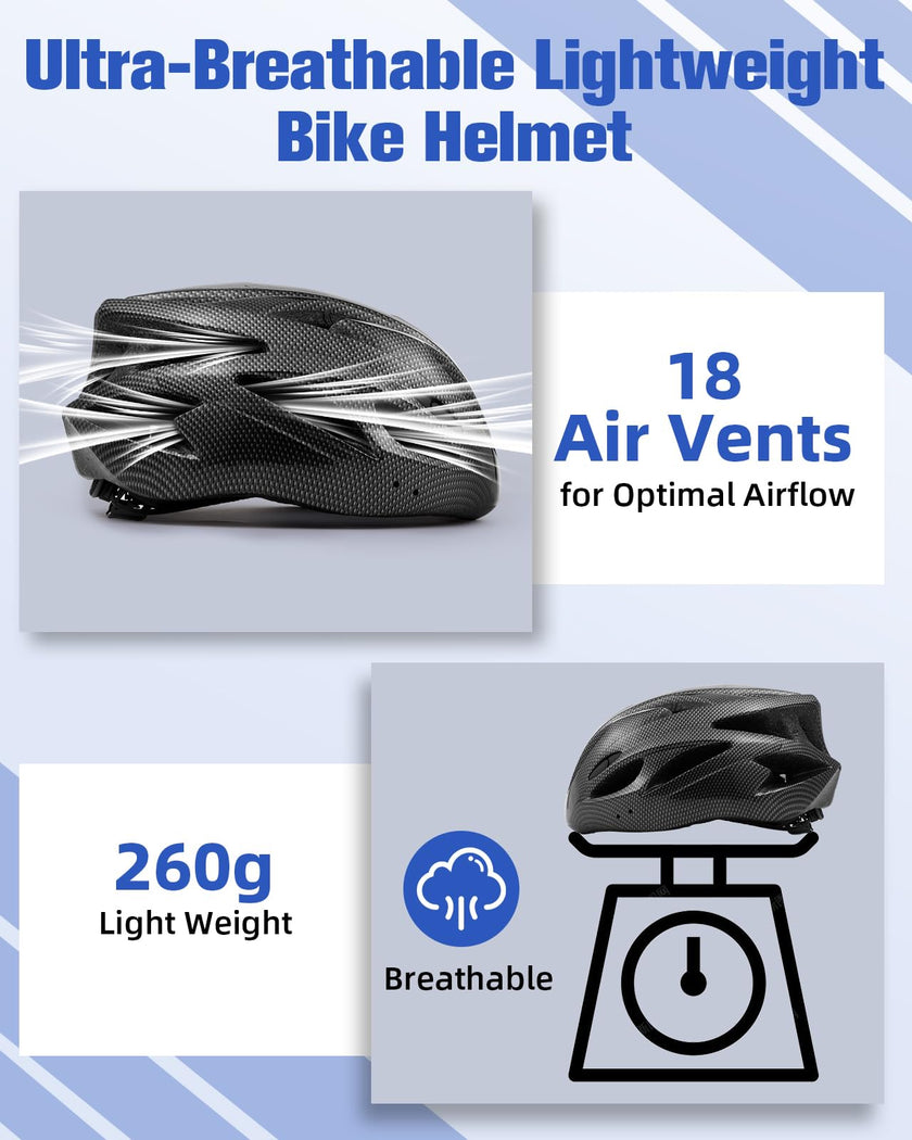 Zacro Bike Helmet Adult Men Women - CPSC Safety Certified Lightweight Bicycle Helmet with Detachable Sun Visor, Mountain Bike Helmet Suitable for Men Women Adults Youth 🍁 All In One Marketplace Canada