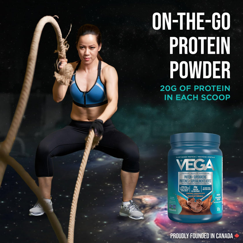 Vega Protein + Supergreens Vegan Plant Based Protein Powder – 20g Organic Pea Protein, Dairy-free, Healthy Breakfast Shake – Chocolate, 16 Servings, 521 grams (Pack of 1) 🍁 All In One Marketplace Canada
